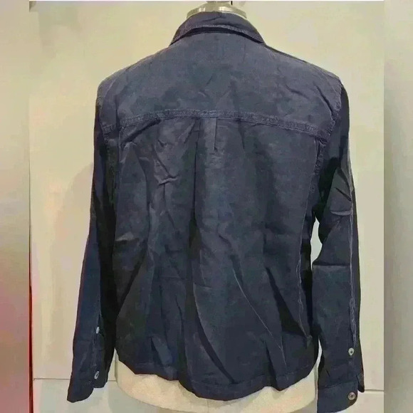 Women's Abercrombie & Fitch AF Navy Button Down Shirt Blouse Top $68 - Picture 3 of 8